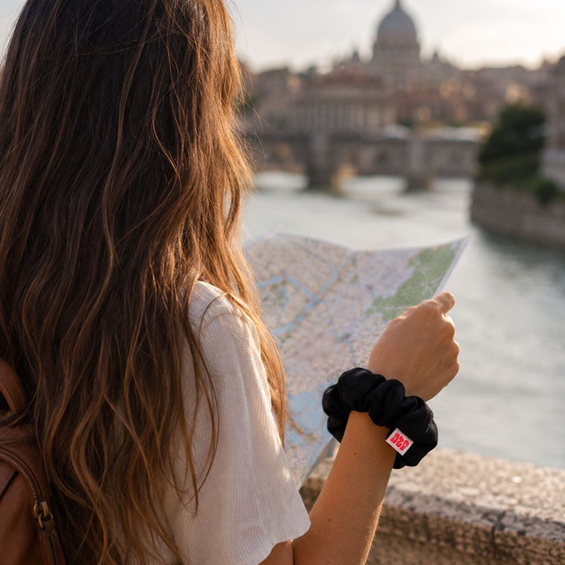Hidden Pocket Scrunchie on Wrist